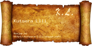 Kutsera Lili névjegykártya